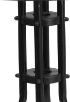Flash Furniture Barker 28'' Round Tempered Glass Metal Table with Black Rattan Edging