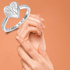 Angel Wing Heart Cremation Ring for Women - 925 Sterling Silver Holds Loved Ones Ashes Rings for Pet Human Ash