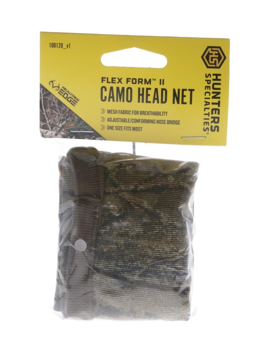 Hunters Specialties letvægts Realtree Edge camo hovednet med justerbar næsebro - udendørs tilbehør til kalkunjagt