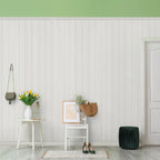 Plastpro Accent Wall Panels - 8 Foot Reversible PVC Wall Panels for Interior Wall Decor, Easy to Install Wainscoting Panels for Wall Home Decor - Home Improvement White PVC Panels for Walls (7 Piece)