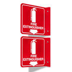 T&R Fire Extinguisher Sign, Fire Extinguisher with Down Arrow - 8 Pack - 6 x 6 Inches Acrylic, 2 pre-drilled holes, Includes Matching Screws, Use for Home Office/Business