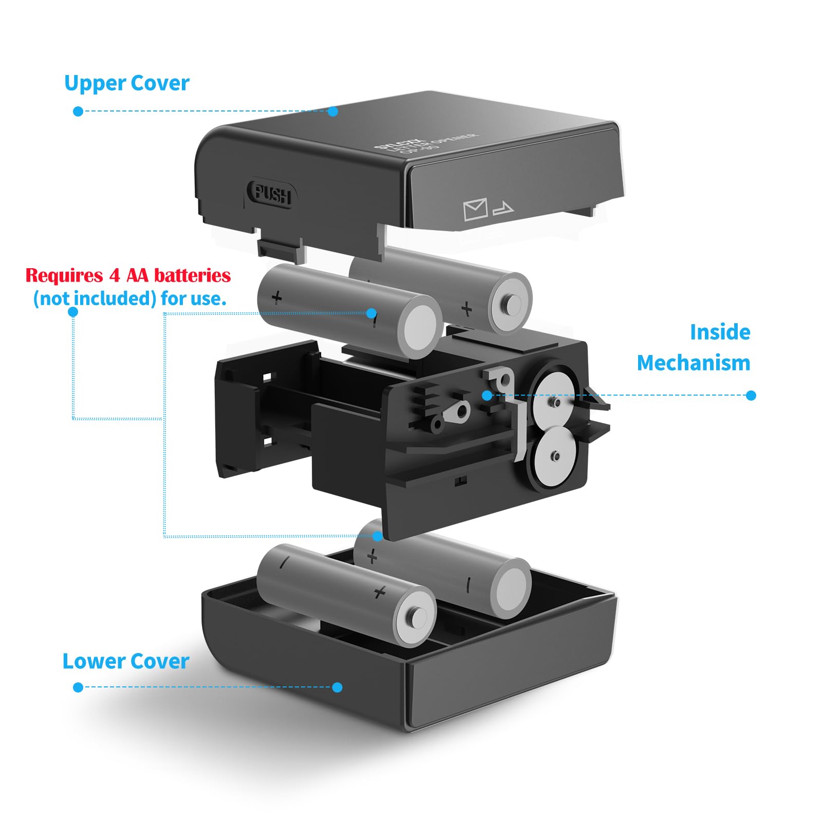 Battery Operated Electric Letter Opener - Letter Openers Envelope Slitter, Envelope Opener, Mail Opener, Universal Envelope Efficient Letter Opener Tool for Office, Home (Black)
