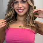 Bheop Gold Bubble Letter Necklace for Women Dainty 14K Gold Plated Balloon Initial Necklaces for Women Trendy Cute Chunky Charm Name Pendant M Necklace Fashion Jewelry Gifts