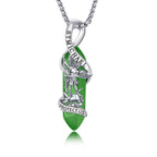 St Michael Necklace 925 Sterling Silver Archangel Michael Pendant Healing Crystal Point Saint Michael Necklace Amulet Protection Catholic Jewelry for Men Women