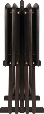 Winsome Anila Snack Table Set with Storage Rack, Fan Shaped, for Living Room, 26", Coffee, Set of 4 Tables