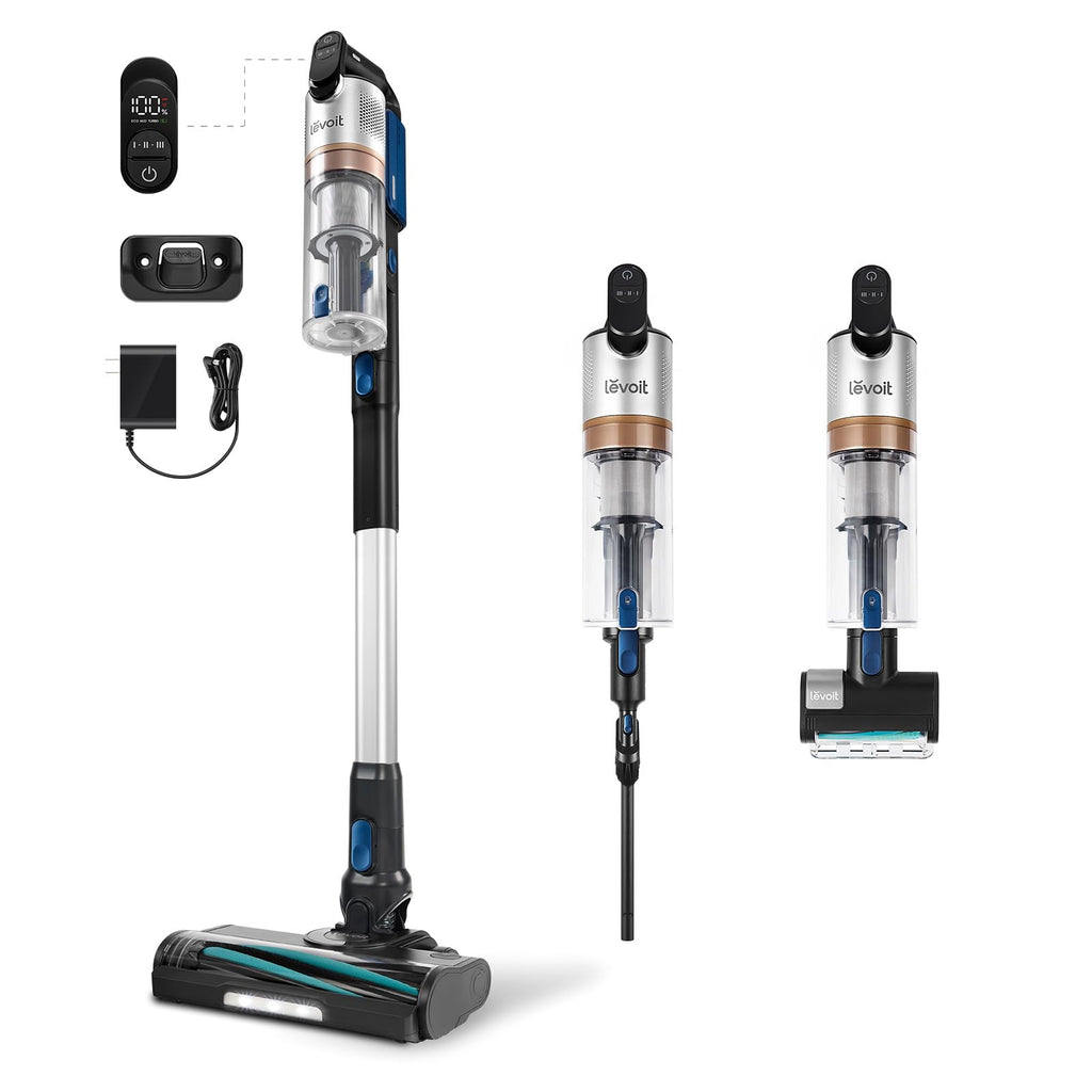 LEVOIT Cordless Vacuum Cleaner, Stick Vac with Tangle-Resistant Design, Up to 50 Minutes, Powerful Suction, Rechargeable, Lightweight, and Versatile for Carpet, Hard Floor, Pet Hair, LVAC-200