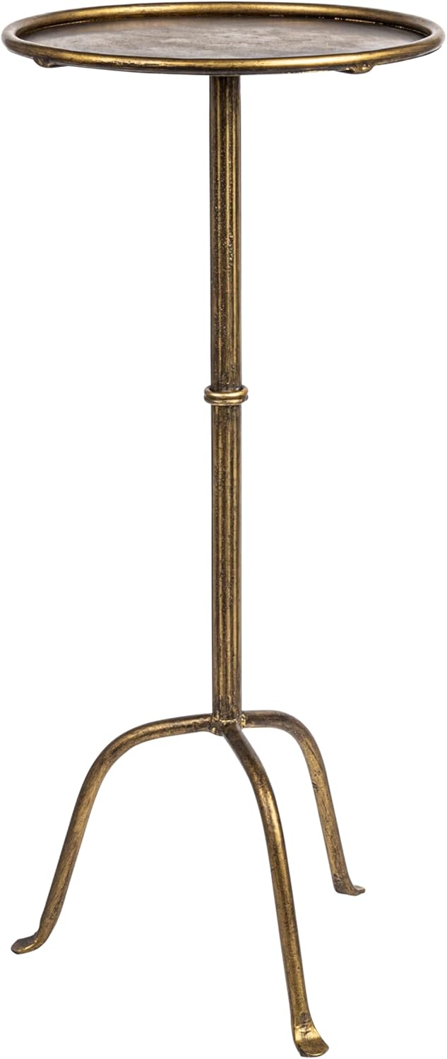 Metal Martini Cocktail Table, Antique Brass