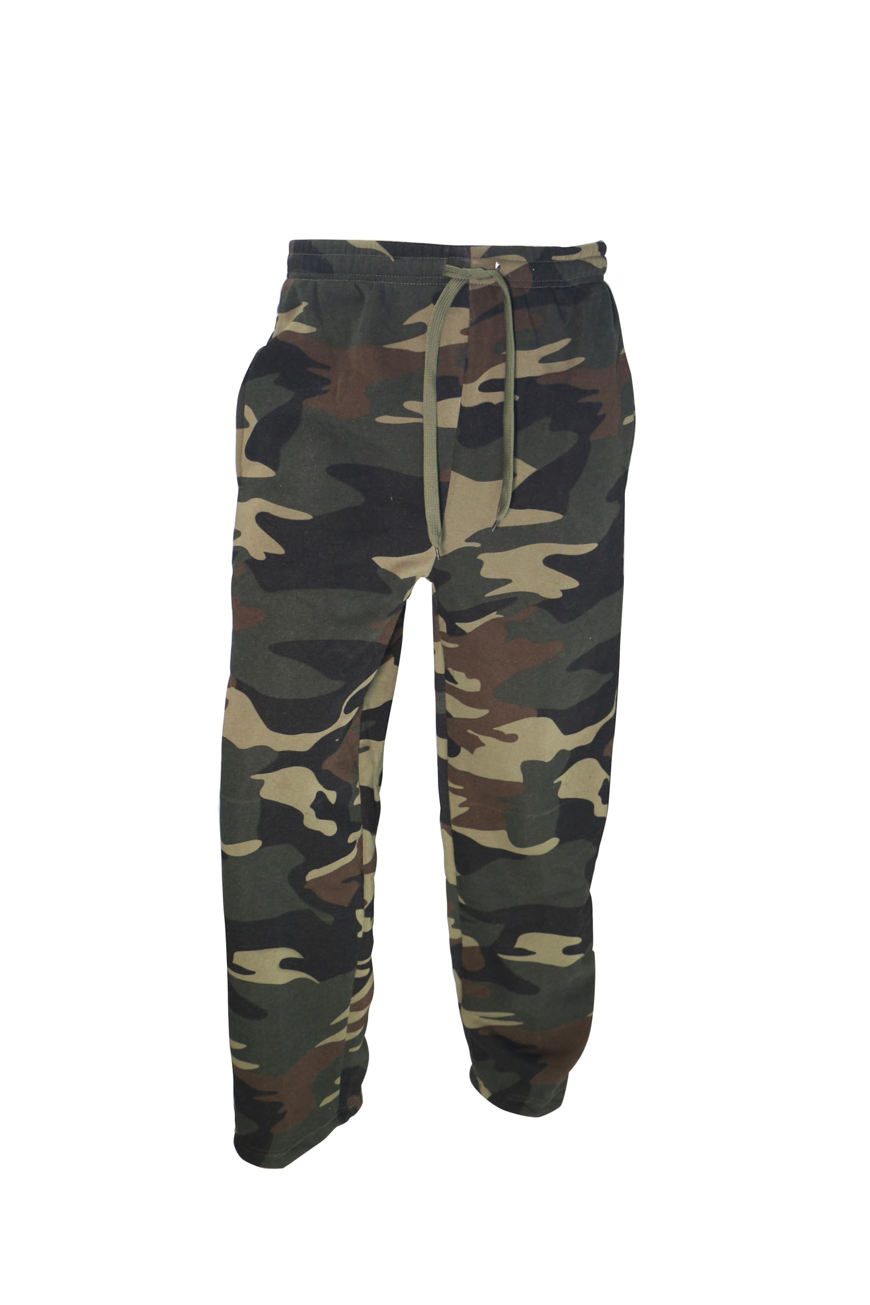 TanBridge Men's Athletic Open Bottom Relaxed Fit Sweatpants, Jogging and Daily Wear Sweatpants with Pocket Camo