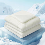 EASELAND Cooling Comforter Queen, Cold Touch Fabric Absorbs Body Heat, Double-Sided Cool Design Soft Fluffy Cooling Blanket for Night Sweats Hot Sleeper(Grey, Queen(90"x90"))