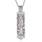 shajwo Cylinder Cremation Jewelry Tree of Life Urn Ashes Necklace for Women Men Vial Cremation Ash Pendant Loved One Memorial Jewelry