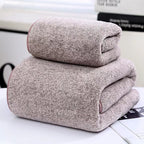 Thick Bamboo Charcoal Fiber Coral Fleece Towels Suit
