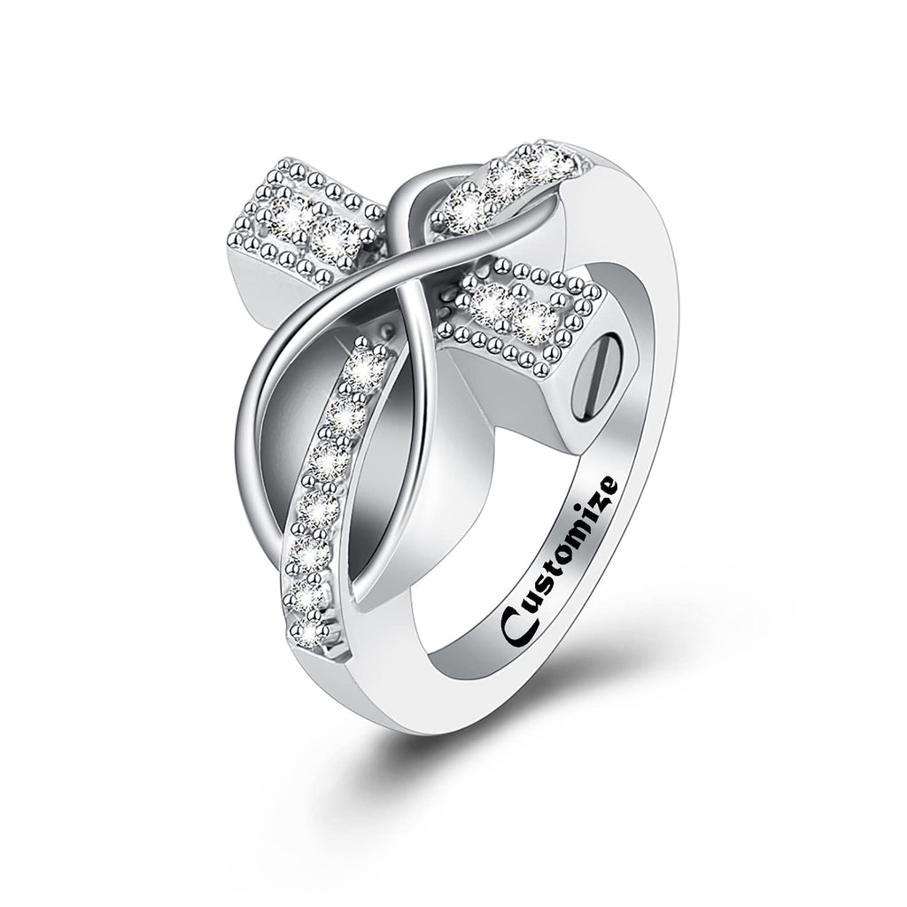 Infinity Mini Ring Hold Loved Ones Ashes Cremation Urn Ring for Women Finger Ring Memorial Jewelry