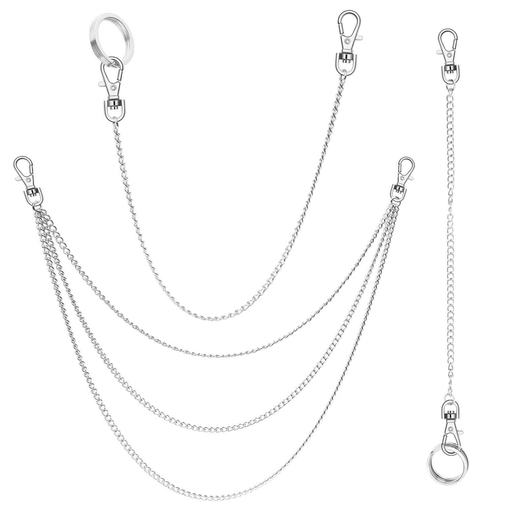 anezus 3pcs chaîne de ceinture, chaîne de poche, chaînes pour portefeuille, pantalons, jeans, accessoires gothiques pour Eboy, Egirl, hommes et femmes
