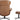CHITA Genuine Leather Reclining Swivel Chair with Adjustable Headrest and Ottoman for Living Room, Saddle