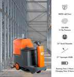 Ride-On Floor Scrubber Machine, 22" Brush, Complete Set of Parts, 5 Hours Continuous Working Time, 18.5 Gal Tanks, 48,000 Sqft/H Efficiency RT70
