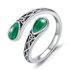 925 Sterling Silver Rings for Women Moss Agate/Turquoise/Just Breathe/Evil Eye Rings Gift for Christmas Mother's Day Valentine's Day