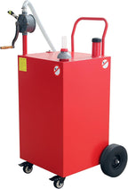 50 Gallon Fuel Caddy, Portable Fuel Caddy with Manual Pump - Heavy Duty Gas & Diesel Storage Tank on 4 Wheels, for Gasoline/Diesel Transfer to Cars, Trucks, ATVs, Boats, Lawn Mowers & Equipment