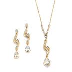 Mariell Cubic Zirconia Prom Jewelry Set, Necklace & Earrings Set for Brides, Bridesmaids, Wedding Jewelry