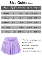 Schmetterlings-Shorts Mädchen Süß Lila mit Tasche Schnell trocknend Athletisch Fließende Röcke für Cheer, Laufen, Fitness Mädchen Shorts Größe 10-12