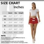Fließende Sportshorts für Frauen Laufen Tennis Schmetterlingsshorts Mädchen 2-in-1 Doppelter Lagen Schnell trocknende Bequeme Shorts (Rot, XX-Klein)