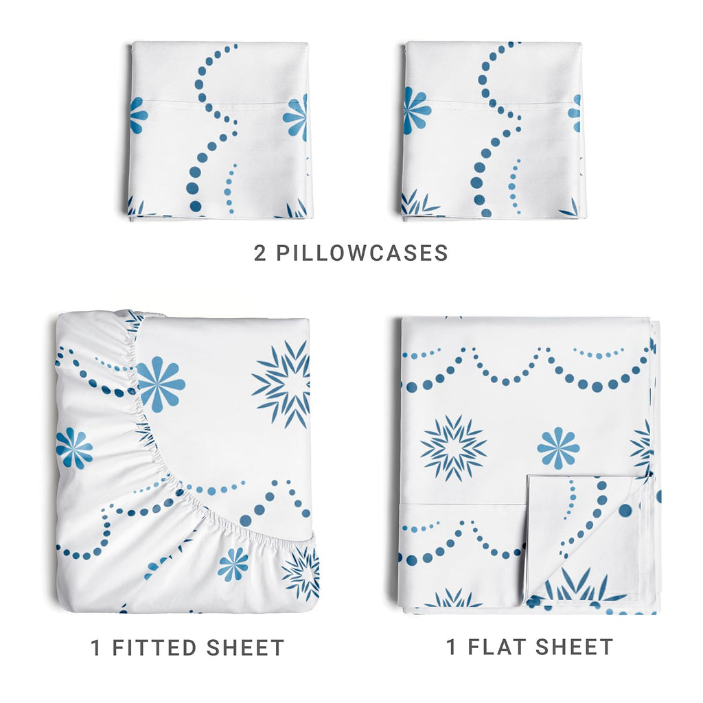 Komplet pościeli King Christmas Tree - Świąteczny wzór Xmas na lnie - Głębokie kieszenie - Dopasowany krój - 4 części - Bez zagnieceń - Wygodna i chłodząca świąteczna pościel zimowa - Łatwa w pielęgnacji - Przyjazna dzieciom