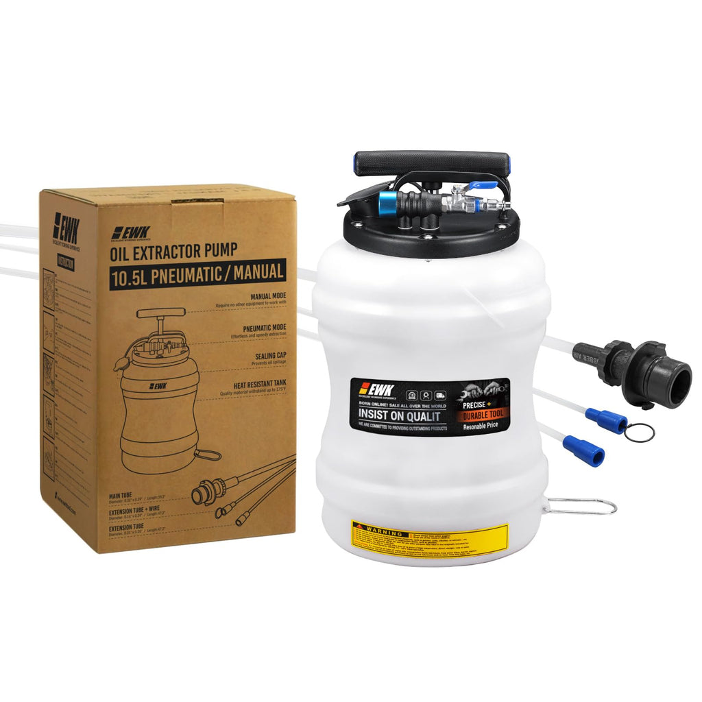 EWK 15L Pneumatic/Manual Oil Extractor Pump, Fluid Evacuator for Oil Change, Large Capacity Vacuum Evacuation Tool for Cars Trucks and Agricultural Machinery