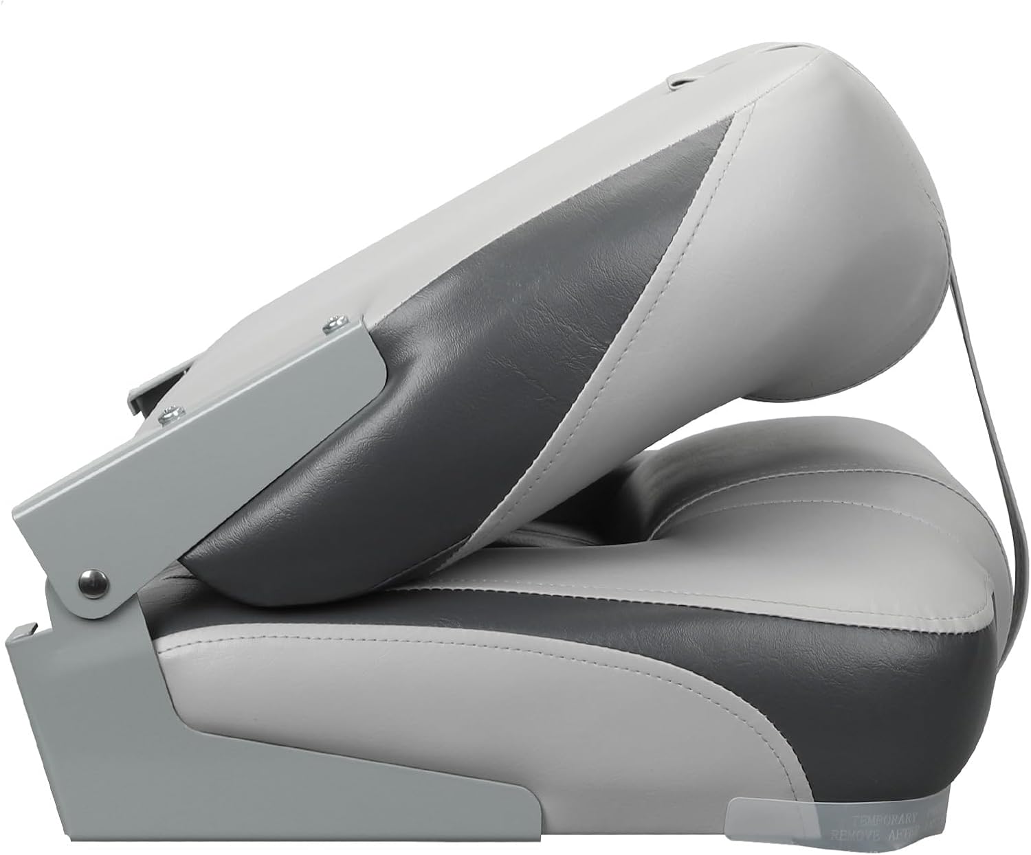 Elite Folding Boat Seat Low Back Boat Seating Fold-Down Fishing Boat Seat, 2 Pack, Charcoal/Light Gray