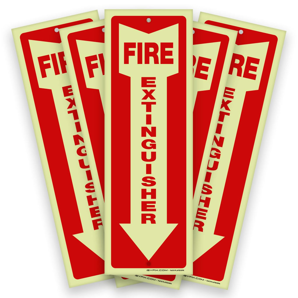 iSYFIX Fire Extinguisher Signs – 3 Pack 4x12 Inch – 40 mil Thick Polystyrene Plastic, Laminated for Ultimate UV, Weather, Scratch, Water & Fade Resistance, Indoor & Outdoor