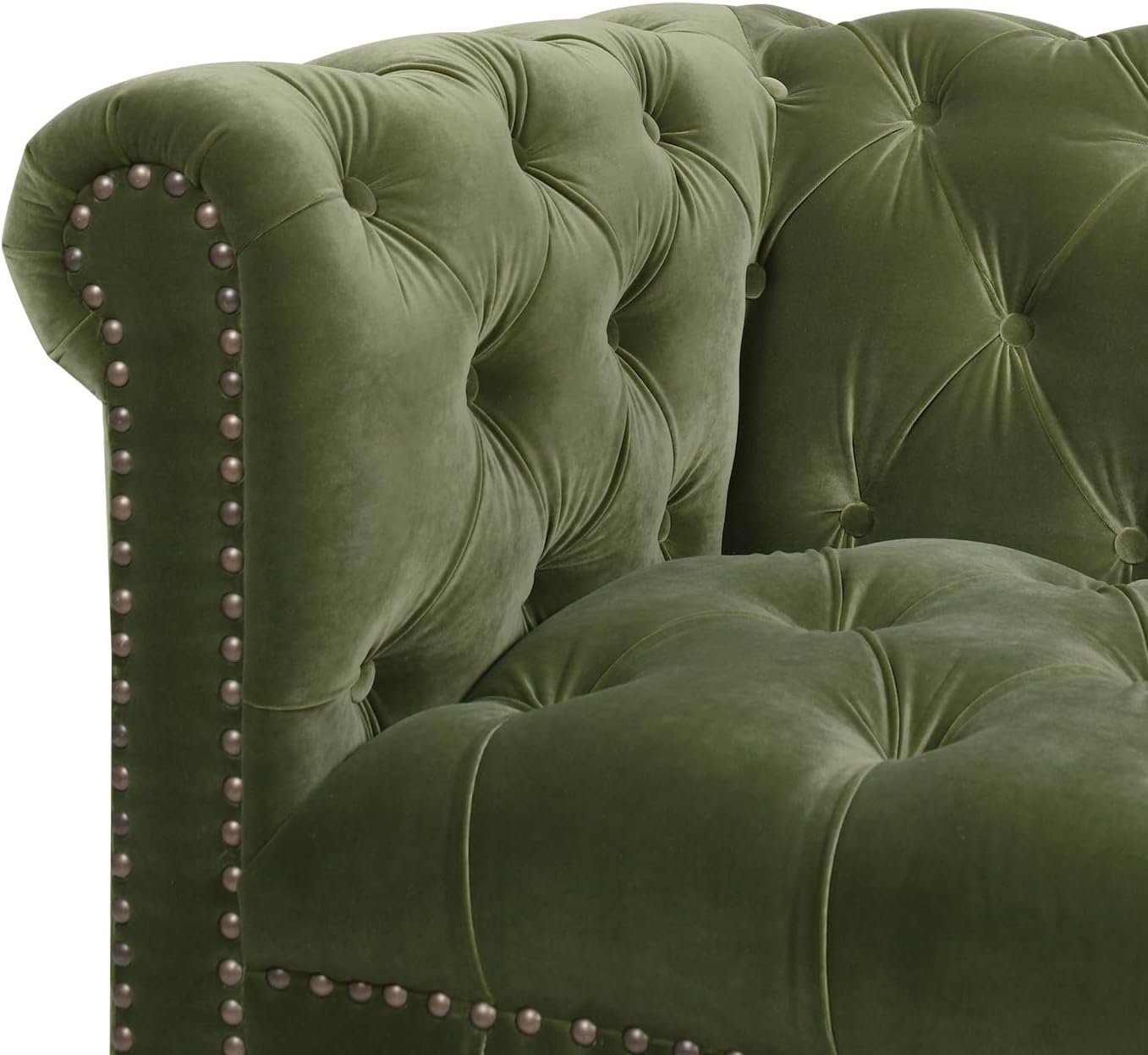 Jennifer Taylor Home Dalton 88" Tufted Chesterfield Sofa (Olive Green Performance Velvet)