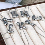 Blasenbuchstaben-Halskette Gold für Frauen, Ballon-Initial-Alphabet-Anhänger poliert 18k goldbeschichtet, aufgeblasenes Namens-Statement-Geschenk Schmuck (aufgeblasenes Silber K)