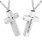 Cremation Cross Necklace for Ashes Stainless Steel Cross Urn Pendant Ashes Holder Memorial Jewelry-With Me Always