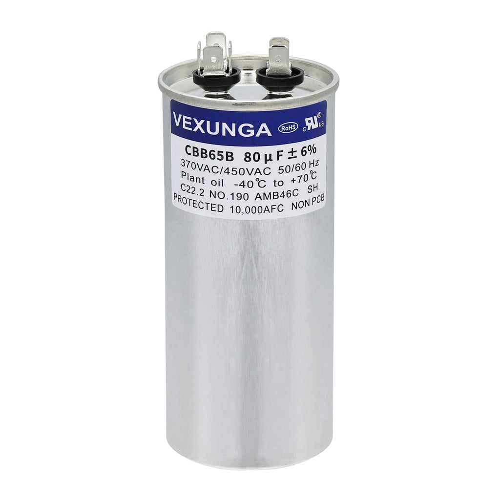 45/5 uF 45+5 MFD 370V or 440V Dual Run Start Round A/C Capacitor 45 5 uF 370 440 Volt VAC CBB65B Air Conditioner Capacitors for AC Unit Fan Motor Start or Heat Pump or Condenser Straight Cool