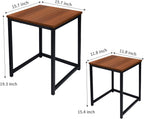 Vipush Nesting Tables Coffee Table Set of 2 - End Tables Living Room Small Side Tables Modern Farmhouse Sturdy Metal Frame Wood Desk