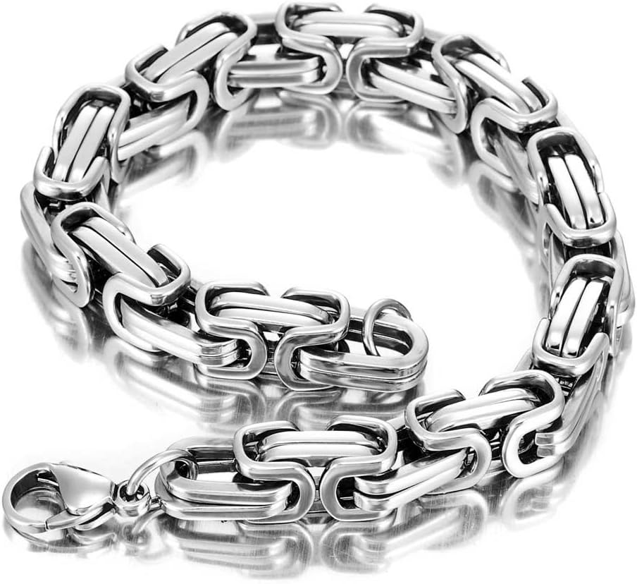 Urban Jewelry Men's Bracelet Stainless Steel Silver 8.5 inch L x 0.25 inch W (With Branded Gift Box)