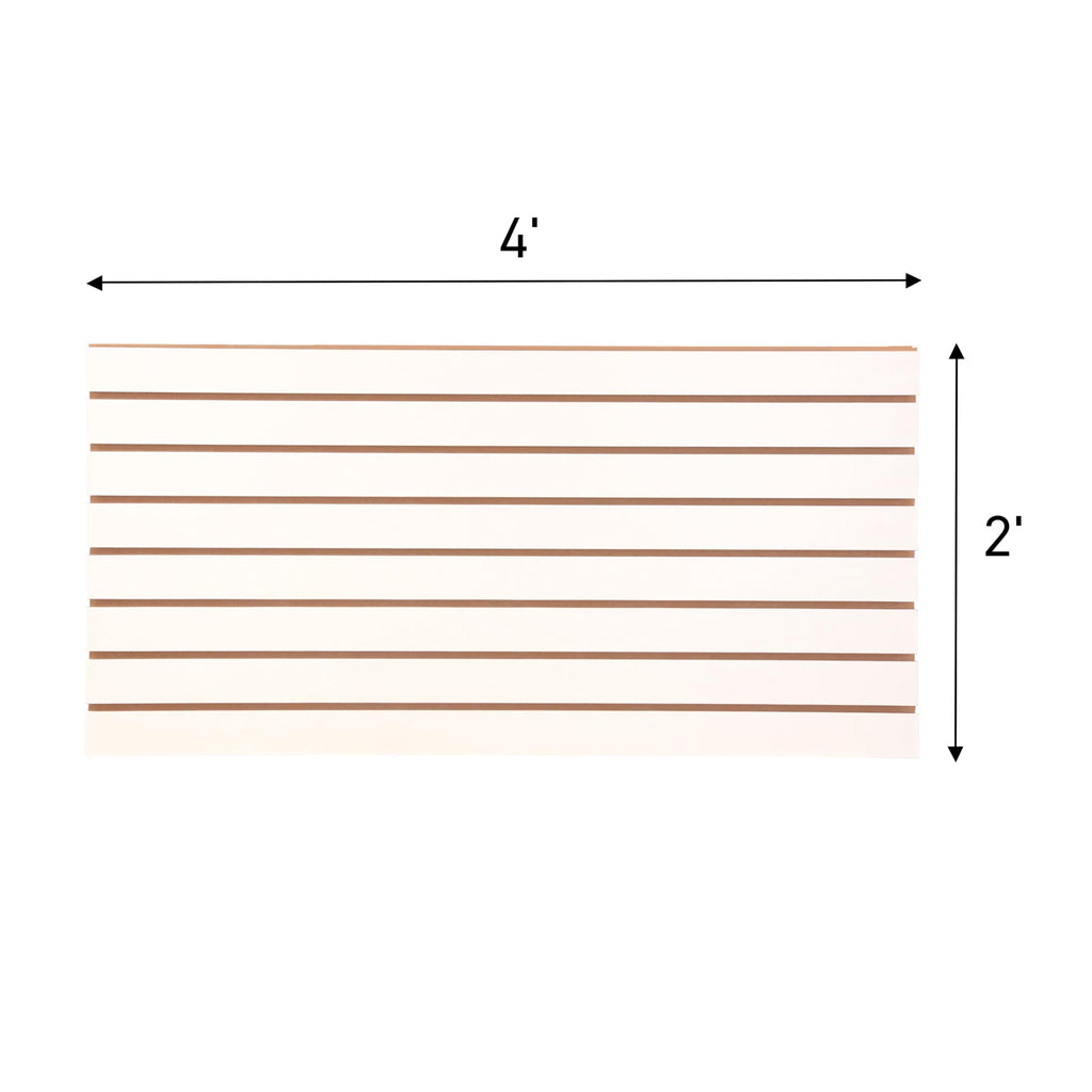 SSWBasics 4ft x 2ft Horizontal White Slatwall Panels Easy Organizer (24"H x 48"L) - Pack of 2 - Streamline Your Space with Effortless Retail Displays, Garage Wall Solutions, and Craft Storage