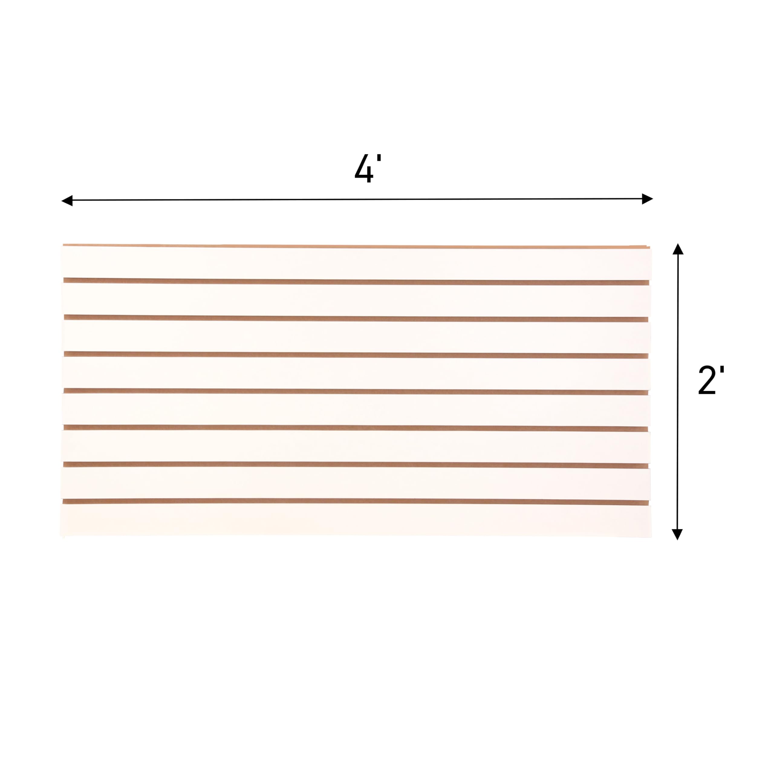 SSWBasics 4ft x 2ft Horizontal White Slatwall Panels Easy Organizer (24"H x 48"L) - Pack of 2 - Streamline Your Space with Effortless Retail Displays, Garage Wall Solutions, and Craft Storage
