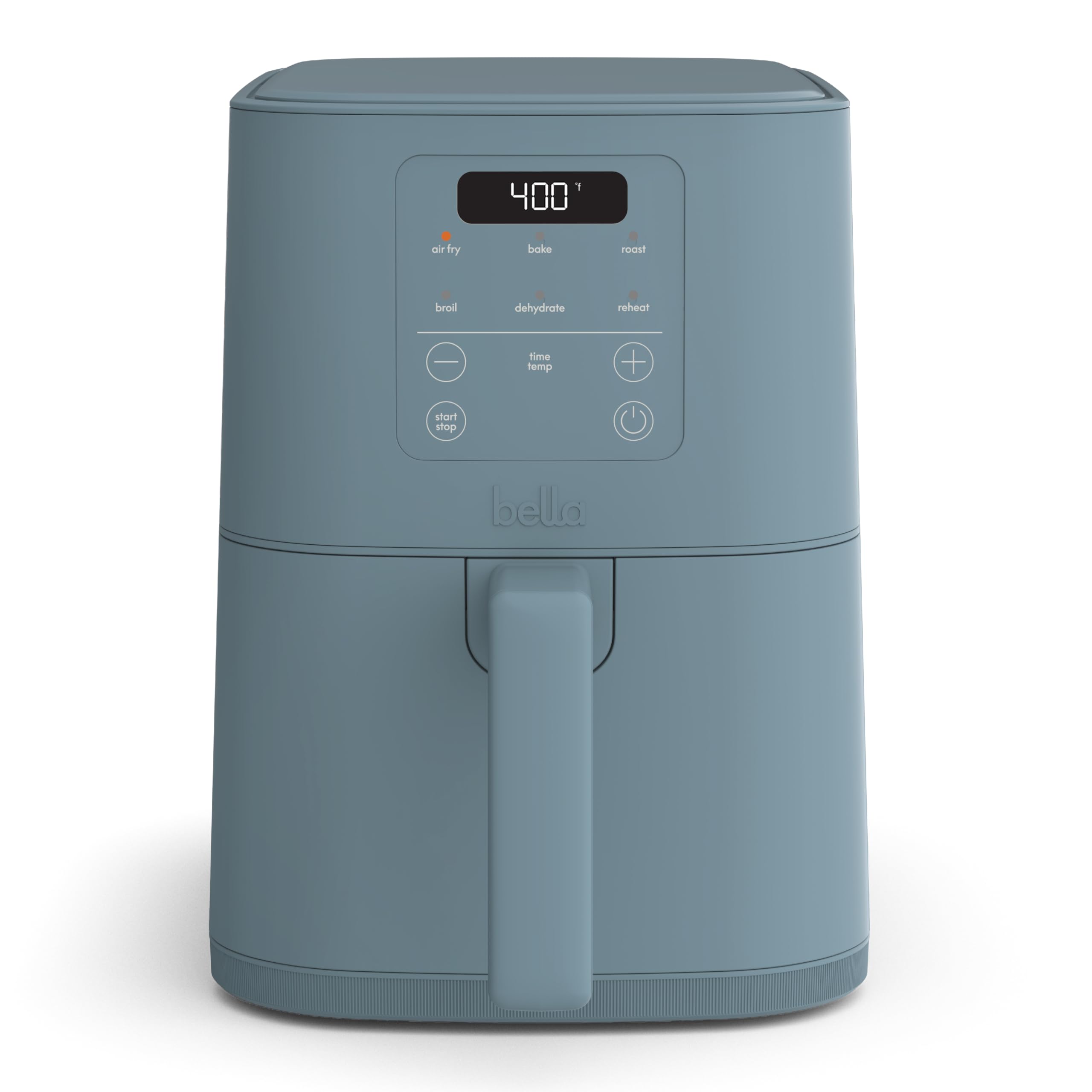 bella 4Qt Slim Air Fryer, Fits-anywhere™ Kitchenware, EverGood™ Ceramic Nonstick Coating, Adjustable Temperature, 6 Preset Cooking Options, 60 Min Auto Shutoff w Audible Tone, 3.3lb Capacity, Blossom