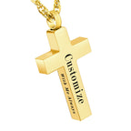 Cremation Cross Necklace for Ashes Stainless Steel Cross Urn Pendant Ashes Holder Memorial Jewelry-With Me Always