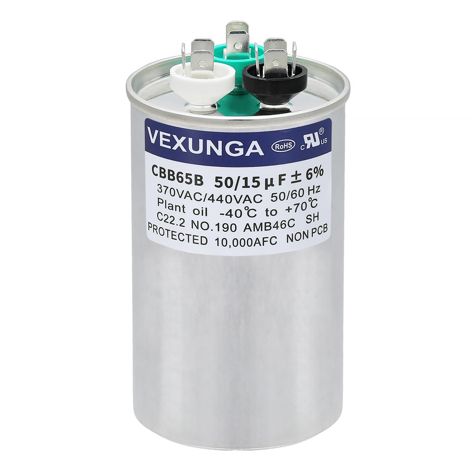 45/5 uF 45+5 MFD 370V or 440V Dual Run Start Round A/C Capacitor 45 5 uF 370 440 Volt VAC CBB65B Air Conditioner Capacitors for AC Unit Fan Motor Start or Heat Pump or Condenser Straight Cool