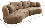 109" Curved Couch Modular Sectional Sofa,Modern Boucle Fabric Tufted Upholstered Couches,4 Seats Extra Deep Curved Sofas for Living Room,Bedroom,Small Spaces,Camel