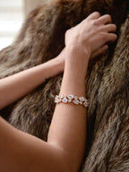 Mariell Rose Gold Petite Length 6 1/2" Wedding Bracelet with Bold CZ Mosaic for Brides and Bridesmaids