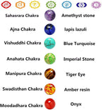 Black Lava Stone 7 Chakra Bracelets, 8mm Yinyang Rock Bead Elastic Natural Gemstones Oil Diffuser Yoga Menditation Beads Bracelets for Men Women Girls Jewelry (6pcs)