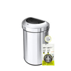 EKO Urban 24 Gallon Round Stainless Steel Open Top Waste Bin, Tall Commercial Trash Can for Indoor/Outdoor, Extra Large Metal Garbage Bin for Office, Restaurant, Restroom, 90L