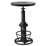 LOKKHAN Industrial Bar Table 38.6"-48.4" Height Adjustable Swivel Round Wood Tabletop 23.7" Dia, Kitchen Dining Office Coffee Bistro Pub Table