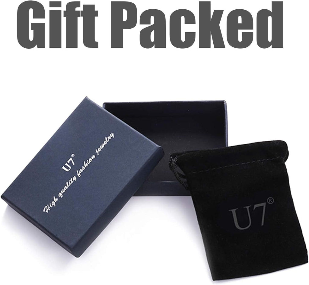 U7 St. Michael Necklace for Men Women Stainless Steel/18K Gold Plated Biblical Archangel Medal Round/Oval/Shield Patron Saint Christopher/Michael Pendant with 22" Box Chain