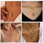 MTINEAPS Gold Initial Necklaces for Women Teens Gifts Trendy Stuff Bubble Letter Pendant Necklaces Gold Jewelry Birthday Gifts for Women Teen Her Mom Sister A