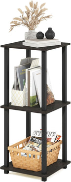 Furinno Simplistic Set of 2 End Table, Espresso/Black