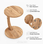 C-Shaped Round End Table with Rolling Wheels - C-Type - Side Table Modern Design
