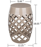 Vipush Outdoor Lace Cut Iron Side Table,Patio Garden Stool Coffee End Table Nightstand for Small Spaces,Living Room,Front Porch,Poolside,Brown