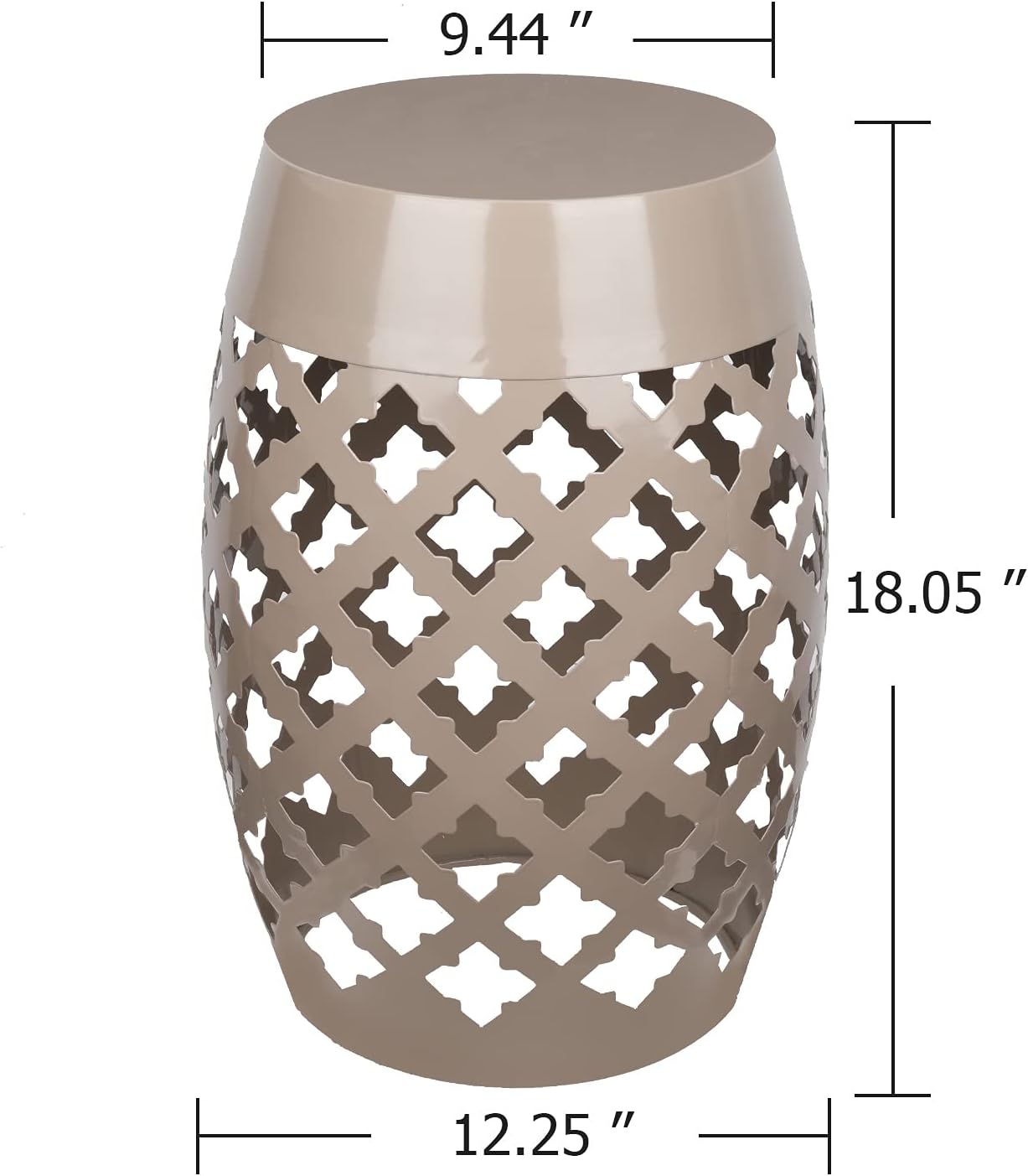 Vipush Outdoor Lace Cut Iron Side Table,Patio Garden Stool Coffee End Table Nightstand for Small Spaces,Living Room,Front Porch,Poolside,Brown